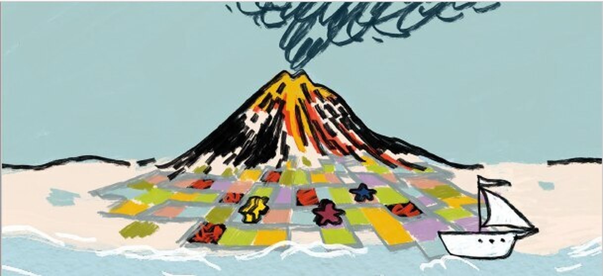 Volcanic Dice illustrated island banner
